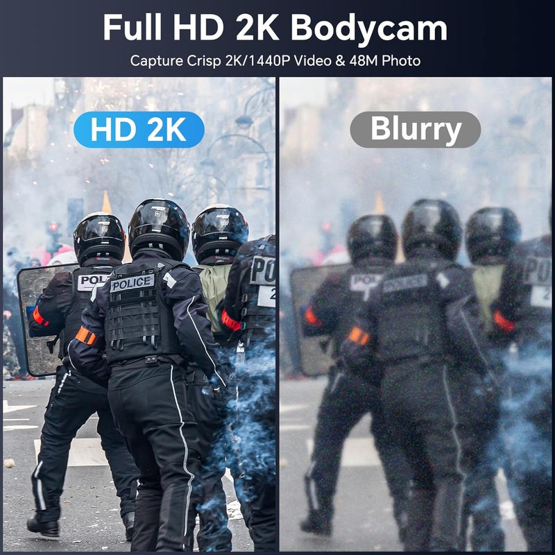 BOBLOV M5 Body Mounted Camera, 2K 128GB Camcorder, 4200mAh Battery for 12 Hours Video Record, IP67 Body Mounted Camera for Law Enforcement, Delivery (128GB NO GPS Version) - Image 2